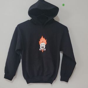 MV Sport Black Hoodie with Orange Graphic